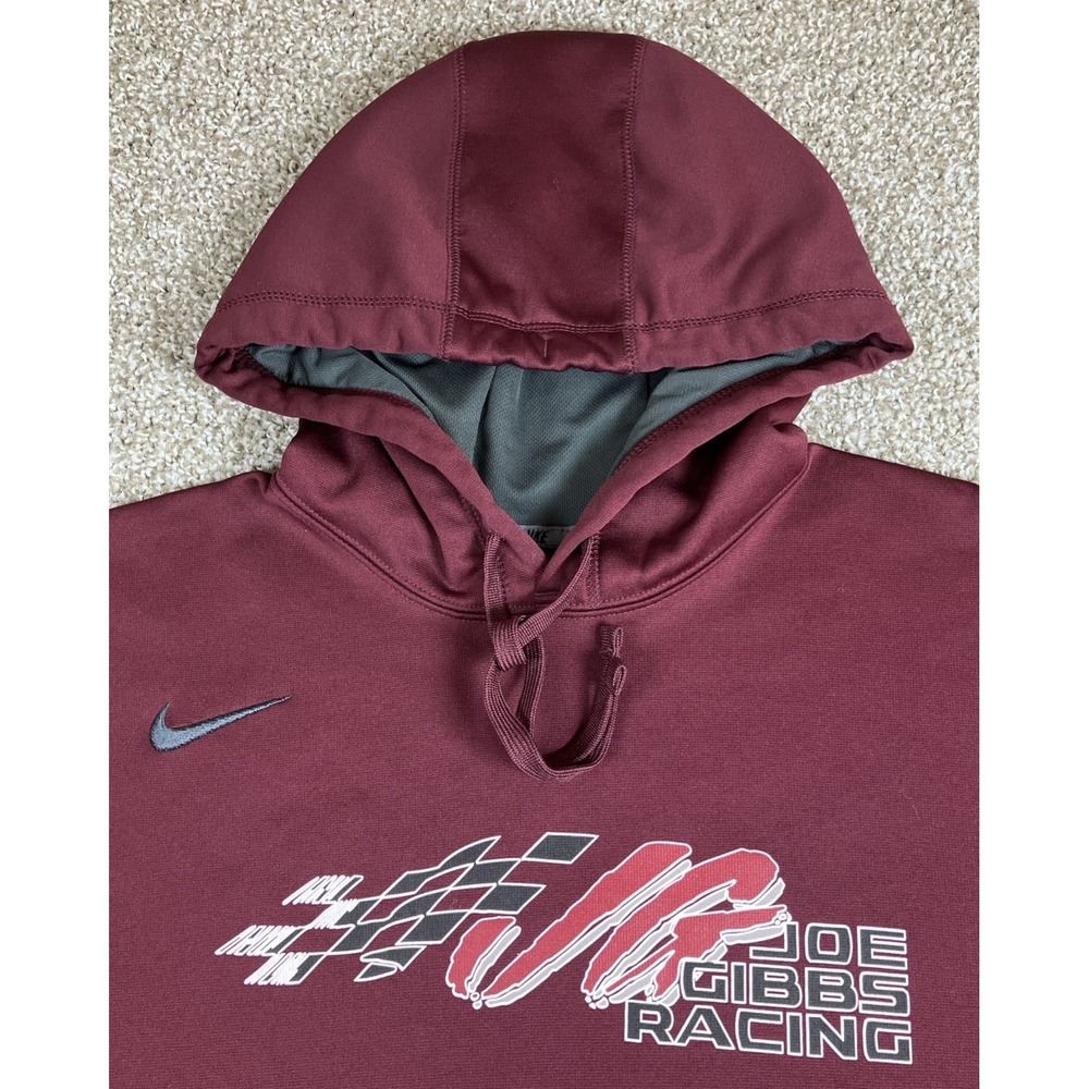 Nike Therma-Fit NASCAR Joe Gibbs Racing Maroon Hoodie Sweatshirt Men's XXL - Picture 2 of 7